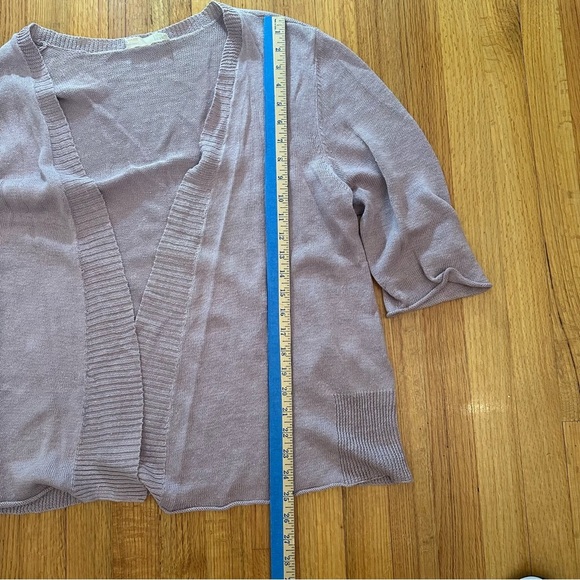 Eileen Fisher Fine Organic Linen Luna Crepe  Knit Short Cardigan L (z) - Picture 5 of 11